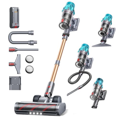 Fieety Cordless Vacuum Cleaner 650W 55Kpa 70 Mins(Eco), Stick Vacuum Cleaners